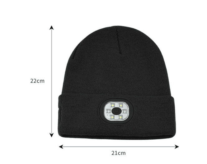 Hovedbilde Strikkelue/Beanie med LED lys